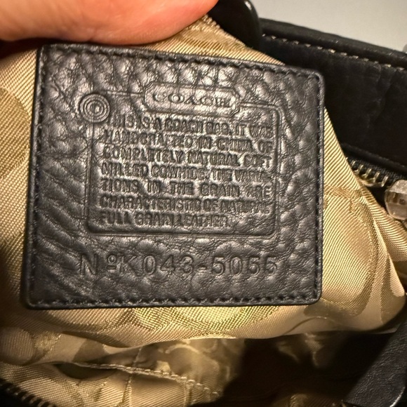 COACH Vintage “k043-5055 Soft Black PEBBLED Leather HAMPTON Satchel Handbag EUC - Picture 10 of 10